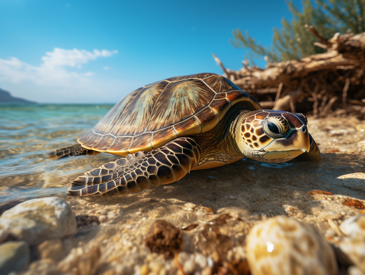 tortue d eau  pollution