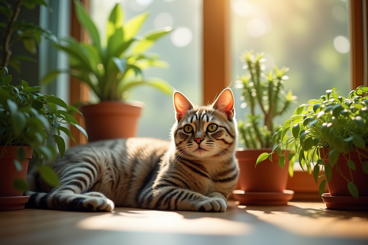 chats plantes